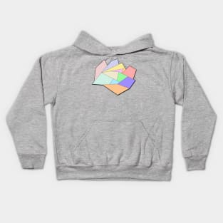 Abstract art, pastel colors geometric shapes forming a wholistic unity Kids Hoodie